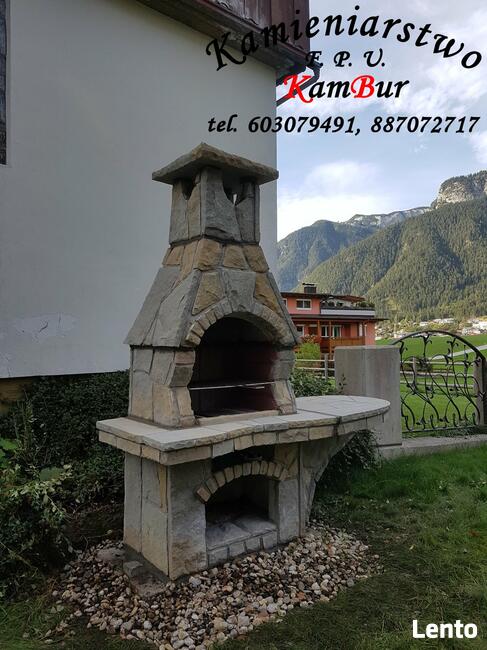 Kominek, grill ogrodowy z kamienia piaskowego (C3)