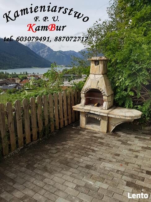 Kominek, grill ogrodowy z kamienia gnejsowego (C1)