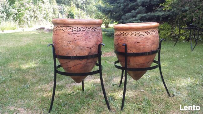 Donica ceramiczna + srojak od kowala. 60x45 cm.