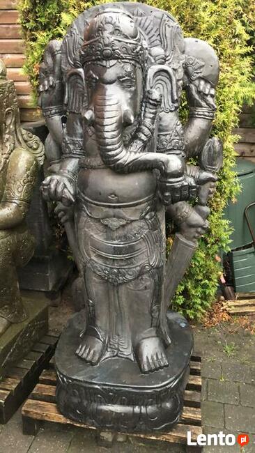 Ganesha H125cm rzeźba z kamienia lawy - Uosabia witalność i
