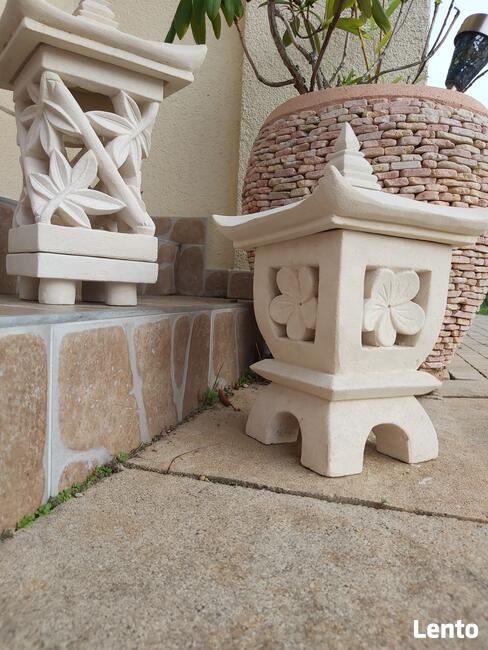 2w1 Lampa Ogrodowa H85cm Zamek jak ze snu rzeźba z kamienia