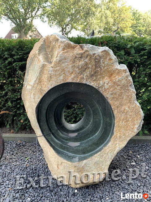 2w1 Lampa Ogrodowa H85cm Zamek jak ze snu rzeźba z kamienia