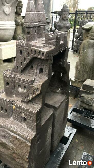 2w1 Lampa Ogrodowa H85cm Zamek jak ze snu rzeźba z kamienia