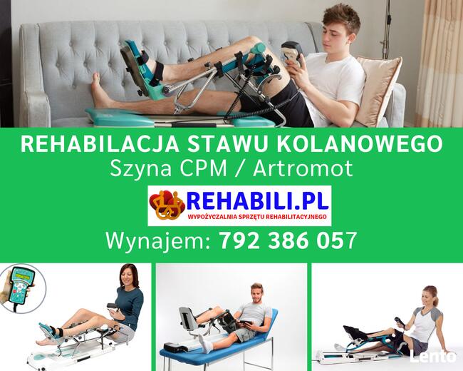 Szyna CPM rehabilitacja kolana Głogów, Artromot, wynajem