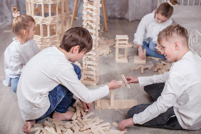 Polskie ,kreatywne ,eko klocki Linden drewniane 400 szt. EDU