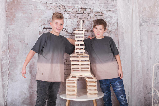 Polskie ,kreatywne ,eko klocki Linden drewniane 400 szt. EDU