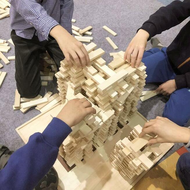 Polskie drewniane klocki Linden zestaw 100 szt. w worku. EKO