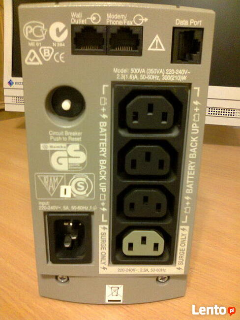 Zasilacz UPS APC Back-UPS 500