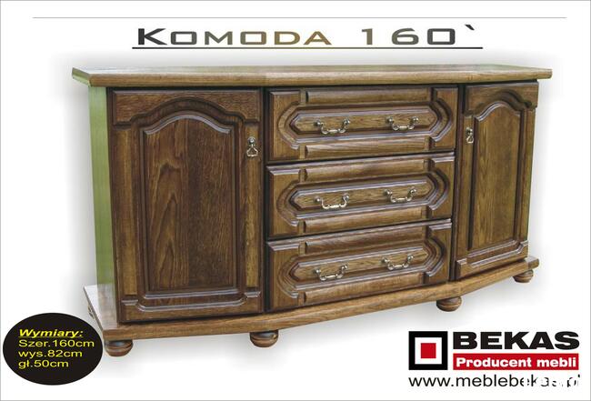 Komoda 160` Stylowa Nowa Orzech Ciemny od Bekas Meble