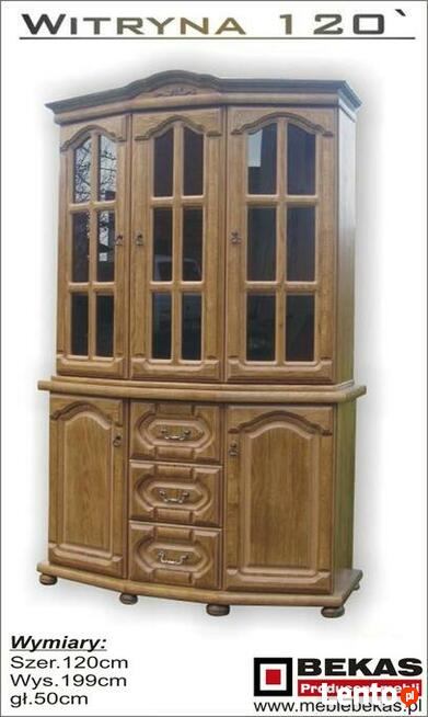 Stylowa Zgarbna Witrynka 120` Nowa od Bekas Meble Klasyczne