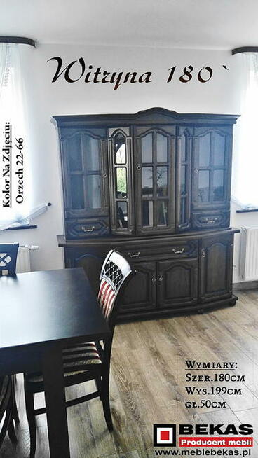 Witryna 180` Ciemny Orzech Dąb Włoski od Bekas Nowa Stylowa