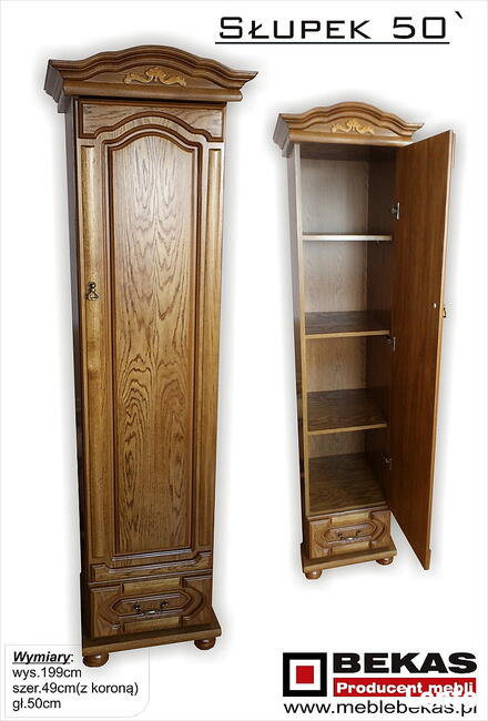 Witryna Słupek 50` Stylowa Sliczna Nowa od Bekas Meble Styl