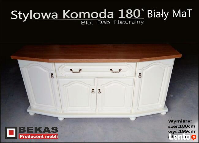 Witryna 181 Biały Dąb Blat Rustikal Ramki bez Szprosów Bekas