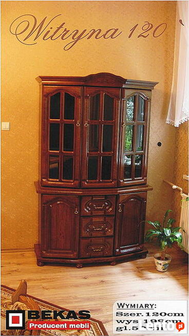 Stylowa Zgarbna Witrynka 120` Nowa od Bekas Meble Klasyczne