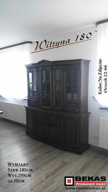 Witryna 180` Ciemny Orzech Dąb Włoski od Bekas Nowa Stylowa