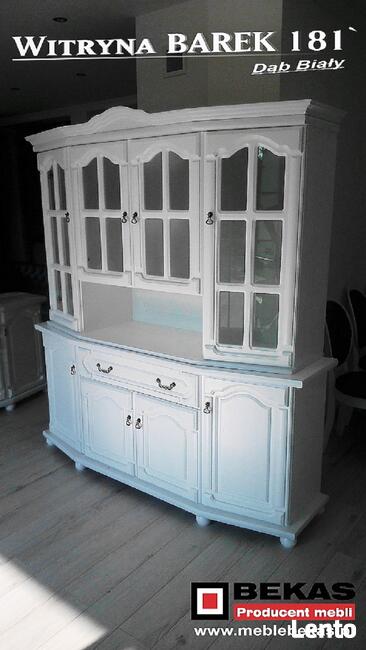 Witryna Barek 181`Biały Dąb Skandynawia Bekas Meble Stylowe