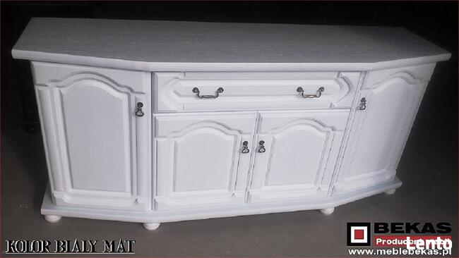 Stylowa Biała Komoda Blat Dąb Rustikal Śliczna Nowa od Bekas