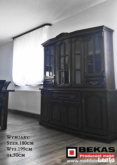 Witryna 180` Ciemny Orzech Dąb Włoski od Bekas Nowa Stylowa