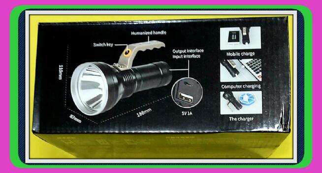 JB Mocna LED Myśliwych Latarka akumulatorowa Szperacz