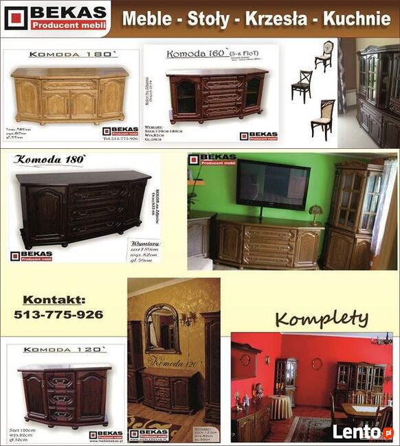 Stylowa Komoda 120 (3S-FloT) od Bekas Meble Stylowe Dąb Rust
