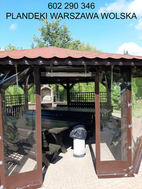 Przezroczysta folia na ściany okna do altany zabudowa tarasu