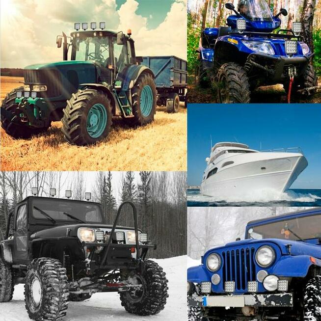 Lampa robocza LED Halogen 48W Szperacz kosiarka traktorek