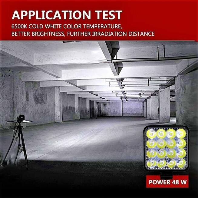 Lampa robocza LED Halogen 48W Szperacz kosiarka traktorek