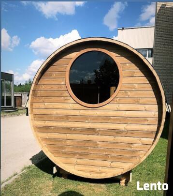 SAUNA ogrodowa beczka 4m z piecem opalanym drewnem