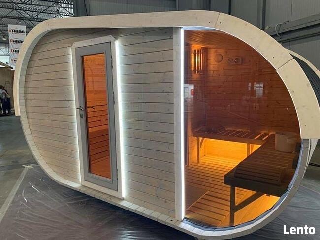 SAUNA FIŃSKA OGRODOWA BECZKA OWALNA LUKSUSOWA