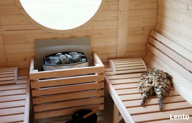 SAUNA beczka ogrodowa Z WEJŚCIEM BOCZNYM Ø2.2m x 6,0 m