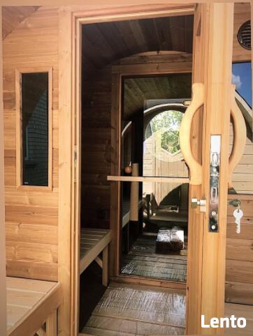 SAUNA ogrodowa beczka 4m z piecem opalanym drewnem