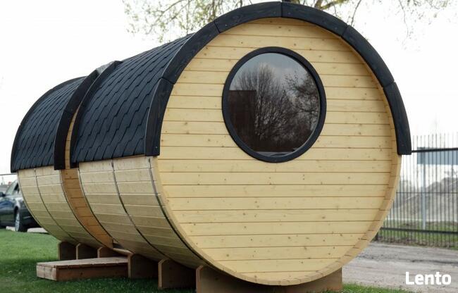 SAUNA beczka ogrodowa Z WEJŚCIEM BOCZNYM Ø2.2m x 6,0 m