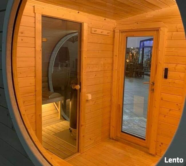 SAUNA FIŃSKA OGRODOWA BECZKA OWALNA LUKSUSOWA