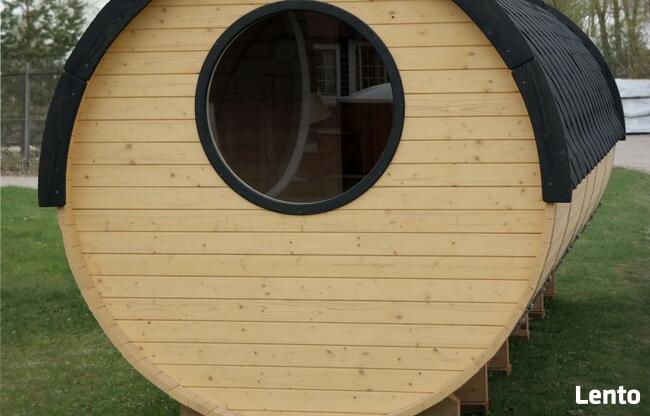 SAUNA beczka ogrodowa Z WEJŚCIEM BOCZNYM Ø2.2m x 6,0 m