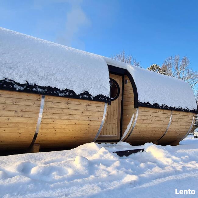 SAUNA beczka ogrodowa Z WEJŚCIEM BOCZNYM Ø2.2m x 6,0 m