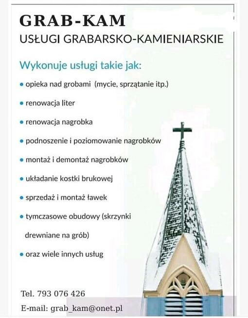Nagrobki montaż , demontaż, przechowanie
