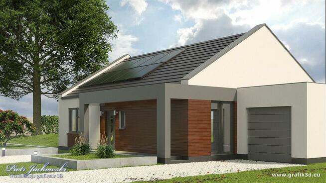 Projekt elewacji domu. Wizualizacja 3D - Grafika 3D