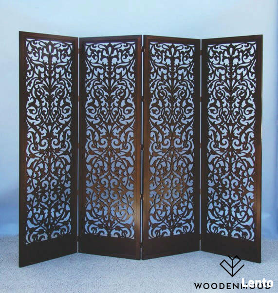 Parawan wolnostojący drewniany panel ażurowy