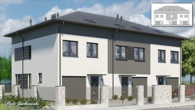 Projekt elewacji domu. Wizualizacja 3D - Grafika 3D