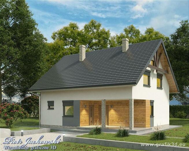 Projekt elewacji domu. Wizualizacja 3D - Grafika 3D