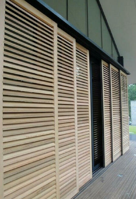 ŻALUZJE drewniane przesuwne, stałe, harmonikowe