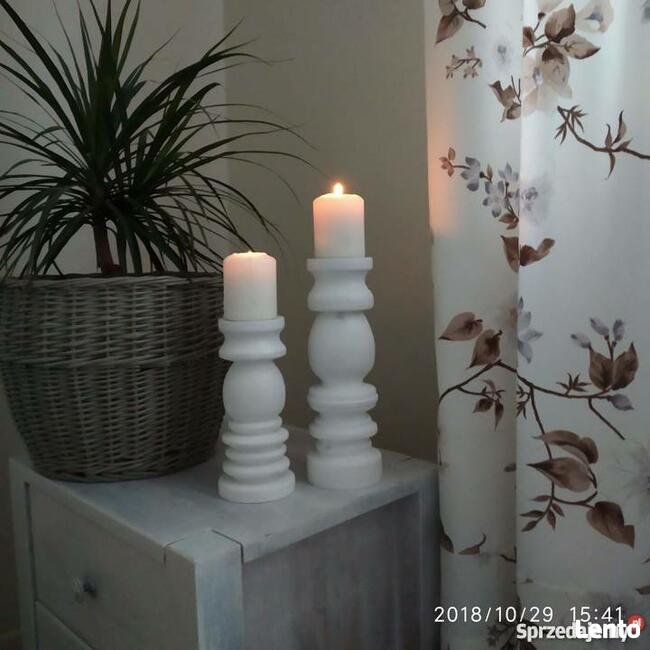 Świecznik drewniany toczony dekoracje wyroby z drewna