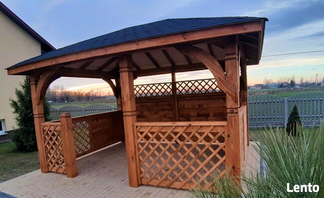Altana prostokątna 3x4 zaimpregnowana pokryta gontem