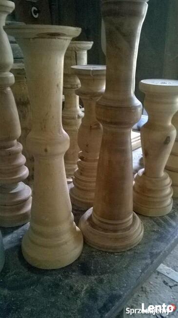 Świecznik drewniany toczony dekoracje wyroby z drewna