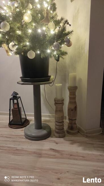 Świeczniki drewniane vintage retro rustykalne