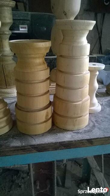 Świecznik drewniany toczony dekoracje wyroby z drewna