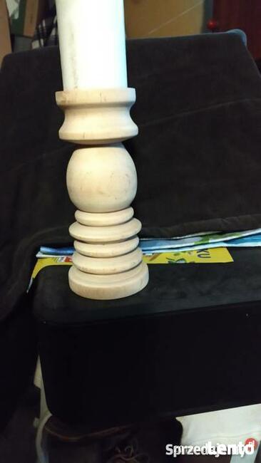 Świecznik drewniany toczony dekoracje wyroby z drewna