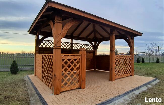 Altana prostokątna 3x4 zaimpregnowana pokryta gontem