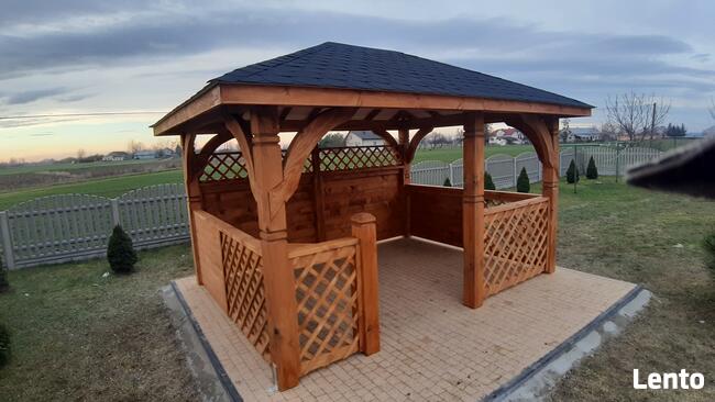 Altana prostokątna 3x4 zaimpregnowana pokryta gontem
