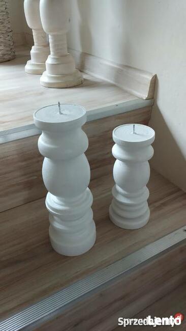 Świecznik drewniany toczony dekoracje wyroby z drewna